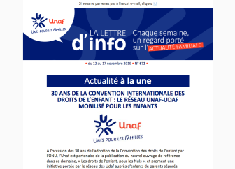 Une nouvelle Lettre d'Information pour l'UNAF
